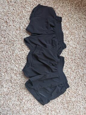 lululemon athletica Black Elastic-Waist Athletic Shorts-2 pairs